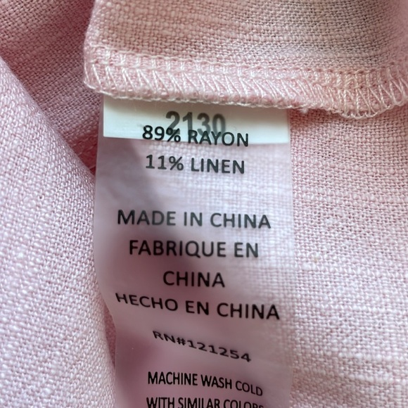 JoFit Pink Ruffle Popover Linen Blend Sleeveless Top. Size XXL. NWT. - Picture 11 of 12